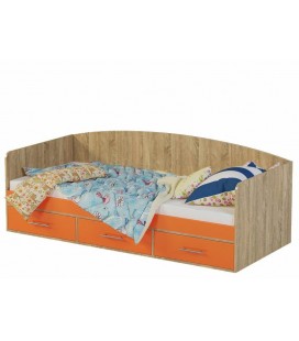 Кровать Милана-12 дуб сонома / манго