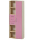 Стеллаж-Шкаф 2 ящика арт. 1.18 Милана дуб молочный / розовый
